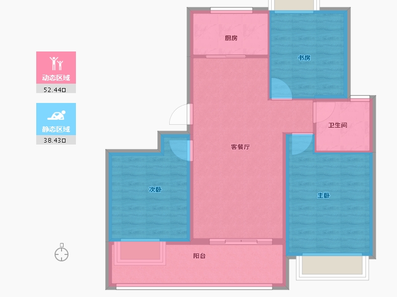 安徽省-黄山市-鑫基·尚紫台-81.60-户型库-动静分区