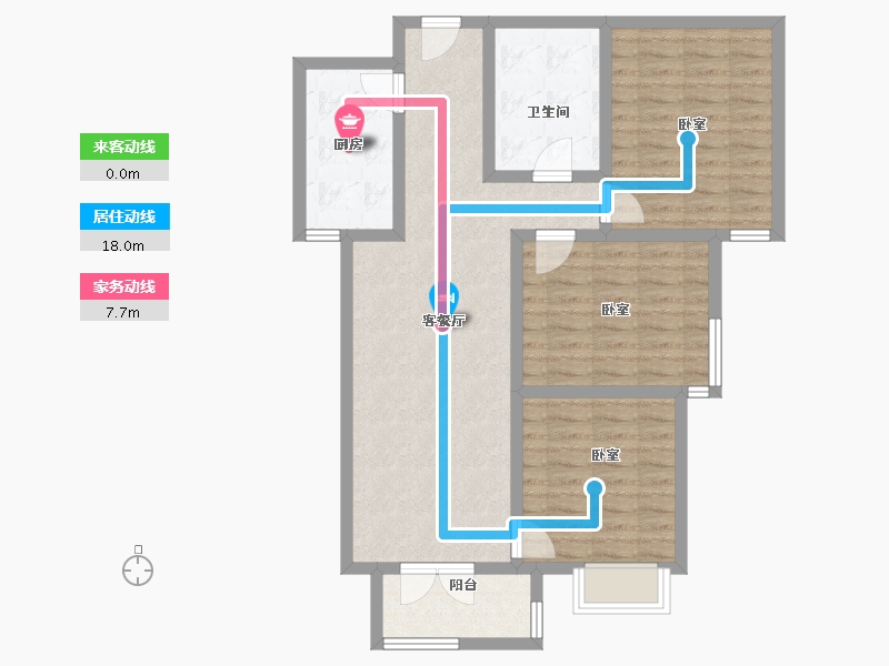 山西省-太原市-半山中庭-92.50-户型库-动静线