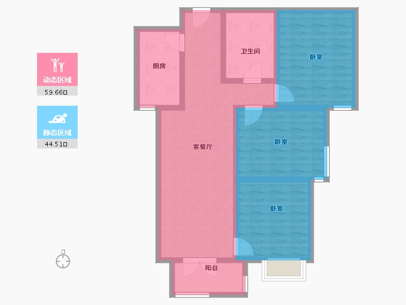 山西省-太原市-半山中庭-92.50-户型库-动静分区