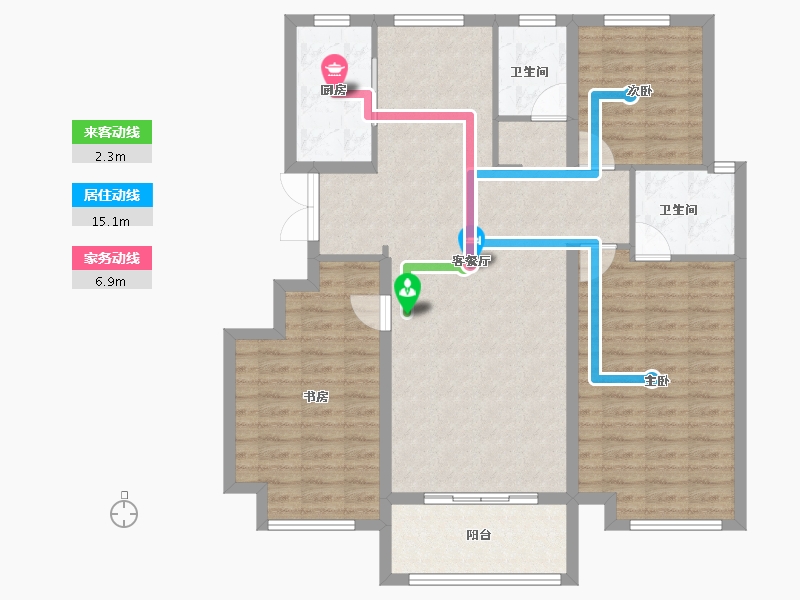 江苏省-连云港市-尚都·滟澜山-110.80-户型库-动静线