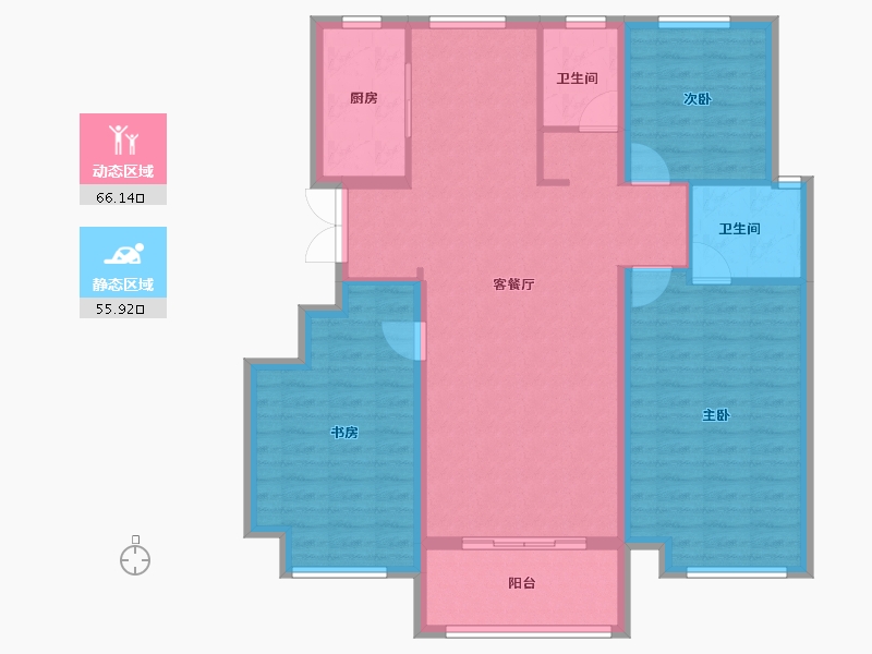 江苏省-连云港市-尚都·滟澜山-110.80-户型库-动静分区