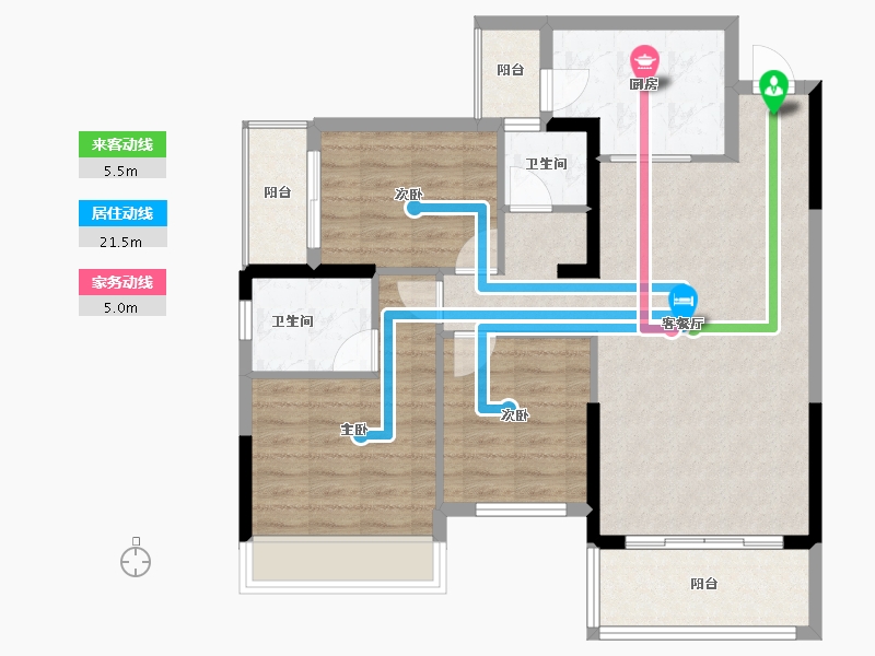 广西壮族自治区-崇左市-德邻公馆-88.08-户型库-动静线