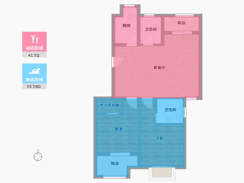 浙江省-嘉兴市-紫金华庭-69.03-户型库-动静分区