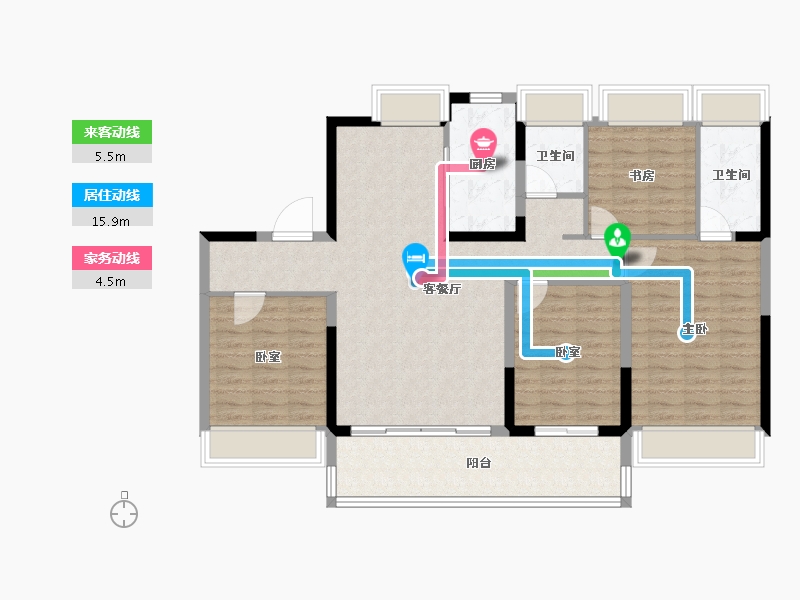 江苏省-宿迁市-碧桂园凤凰湾·泗阳-114.40-户型库-动静线