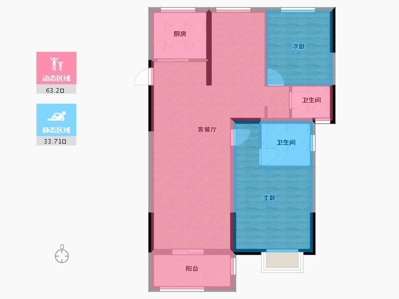 浙江省-嘉兴市-海伦堡氿月湾-87.21-户型库-动静分区