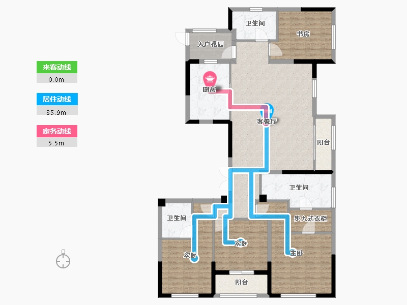 浙江省-宁波市-星悦中心·住宅-140.00-户型库-动静线