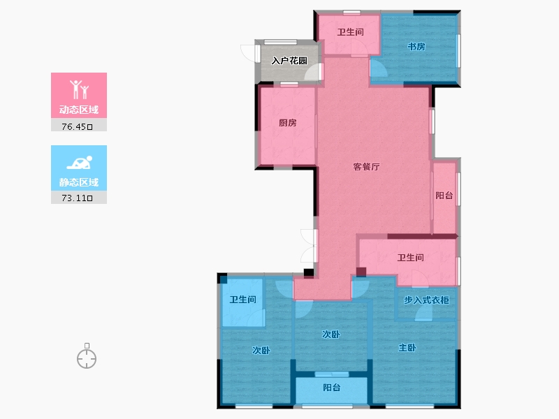 浙江省-宁波市-星悦中心·住宅-140.00-户型库-动静分区