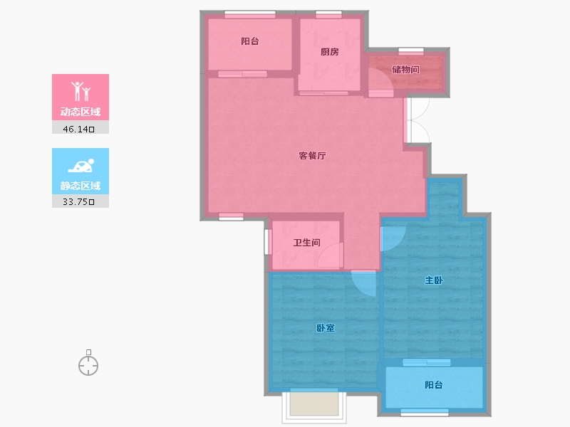 浙江省-嘉兴市-名悦华庭-71.43-户型库-动静分区