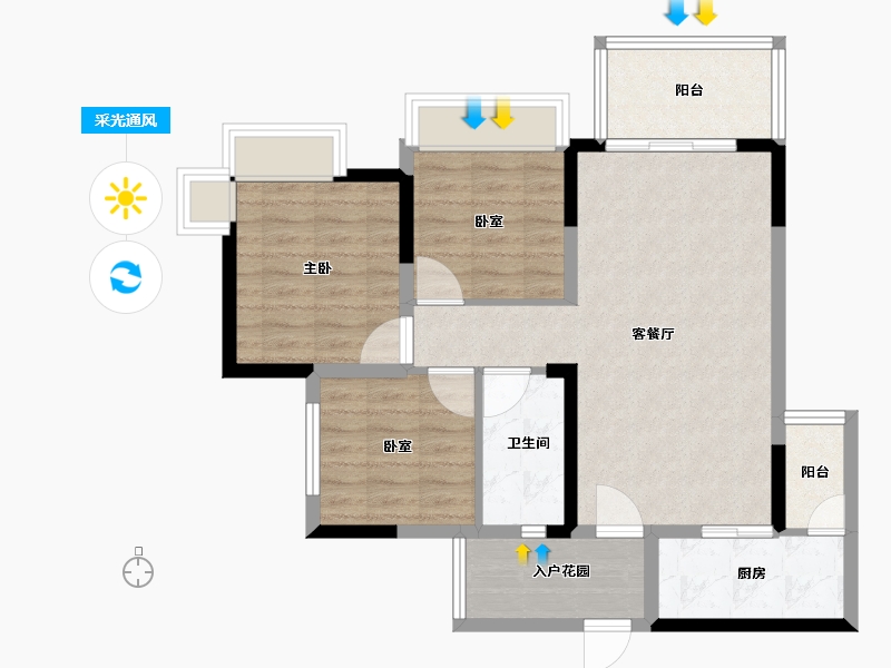 四川省-眉山市-天府桃源-78.40-户型库-采光通风