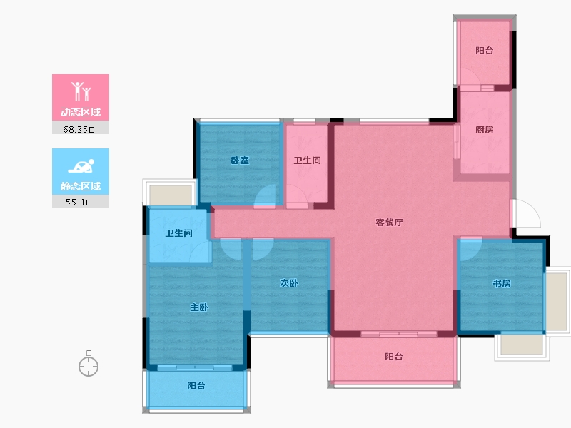 四川省-眉山市-天府桃源-109.58-户型库-动静分区