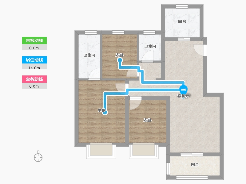 浙江省-嘉兴市-龙光江南大境里-71.42-户型库-动静线