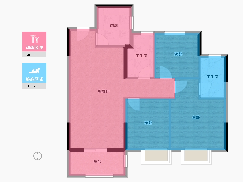 浙江省-嘉兴市-玖龙府-77.59-户型库-动静分区