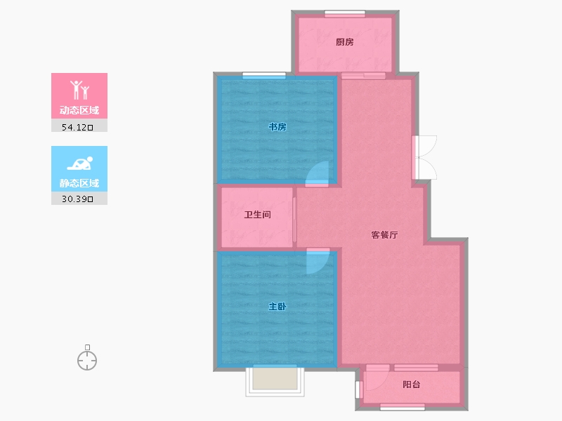 天津-天津市-天房·泊玺苑-75.48-户型库-动静分区