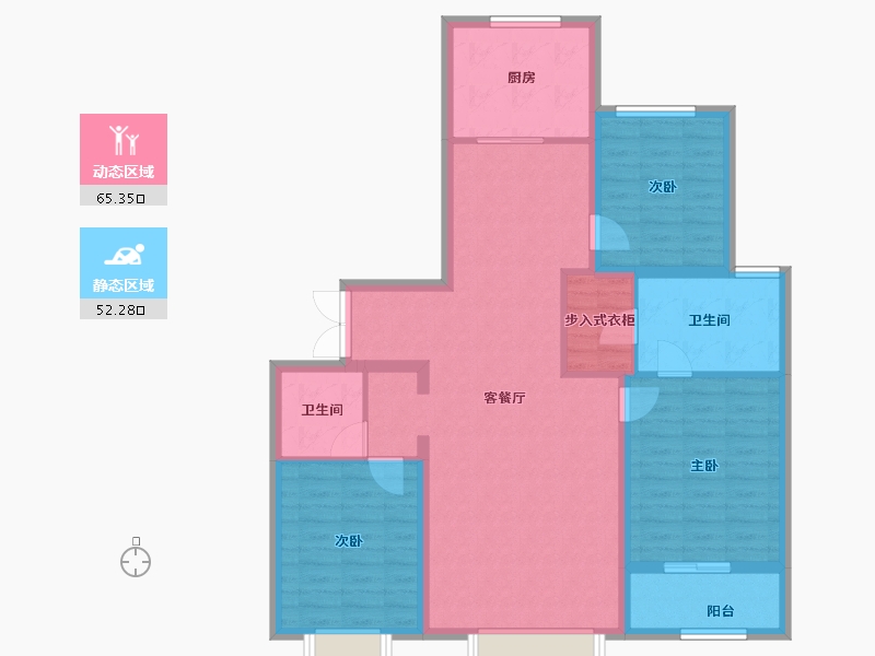 山西省-太原市-阳光·汾河湾D区-105.96-户型库-动静分区