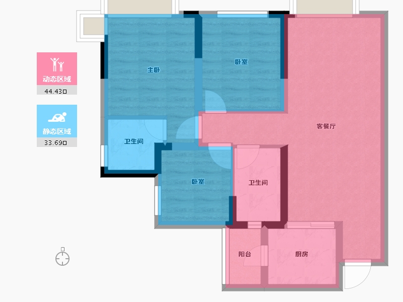 四川省-眉山市-领地蘭台府-68.80-户型库-动静分区