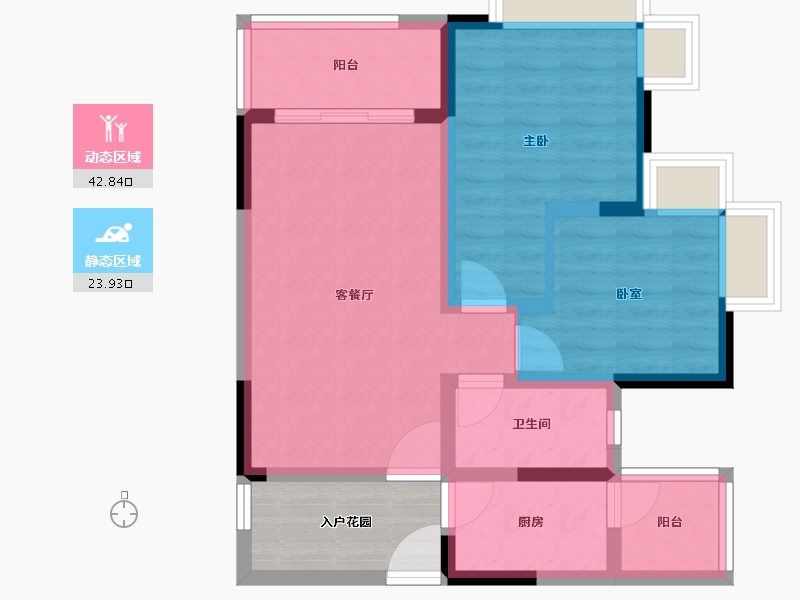 四川省-眉山市-天府桃源-64.00-户型库-动静分区