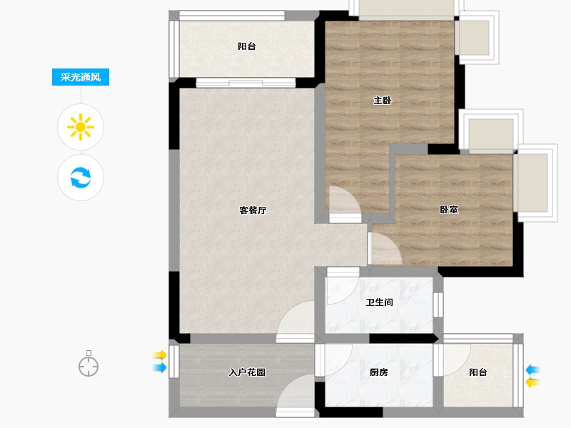 四川省-眉山市-天府桃源-64.00-户型库-采光通风