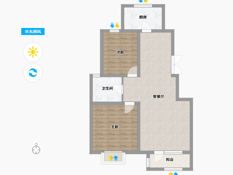 天津-天津市-天房·泊玺苑-72.00-户型库-采光通风