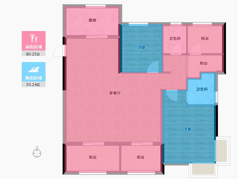 浙江省-嘉兴市-海伦堡氿月湾-99.93-户型库-动静分区