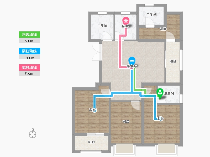 浙江省-嘉兴市-名悦华庭-87.20-户型库-动静线