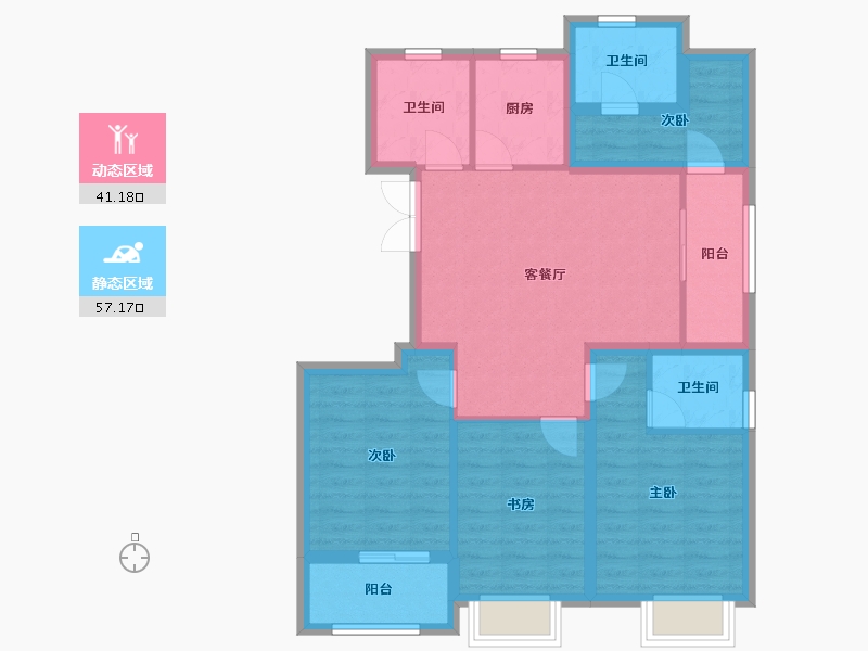 浙江省-嘉兴市-名悦华庭-87.20-户型库-动静分区