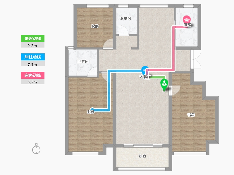 江苏省-连云港市-尚都·滟澜山-107.80-户型库-动静线