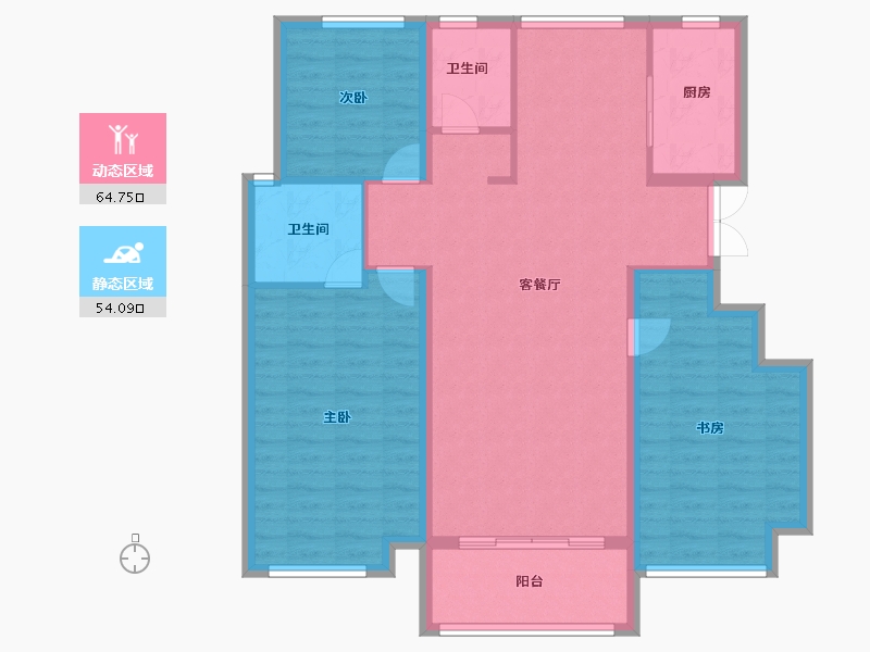 江苏省-连云港市-尚都·滟澜山-107.80-户型库-动静分区