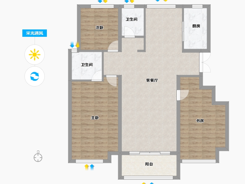 江苏省-连云港市-尚都·滟澜山-107.80-户型库-采光通风