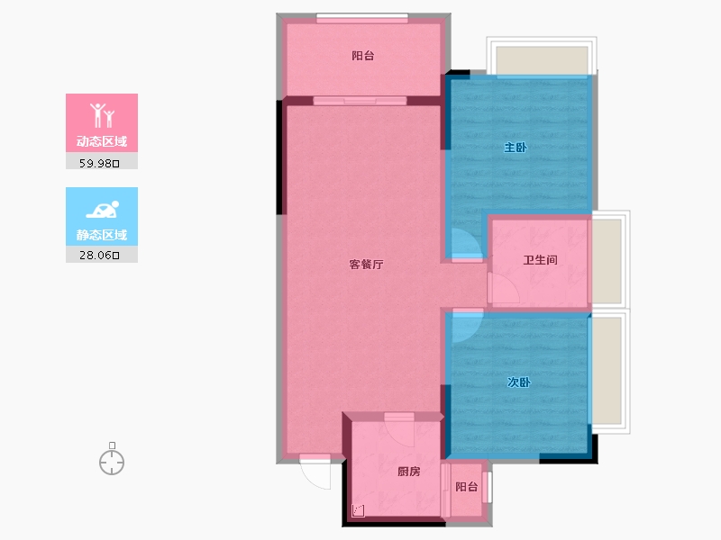 四川省-成都市-棠湖泊林城南郡​-78.40-户型库-动静分区