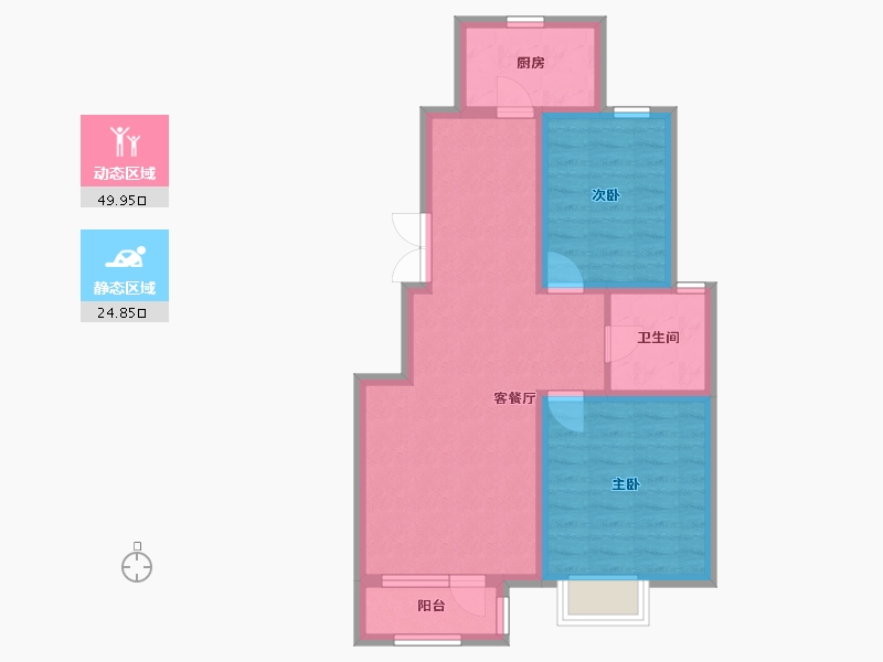 天津-天津市-天房·泊玺苑-66.23-户型库-动静分区