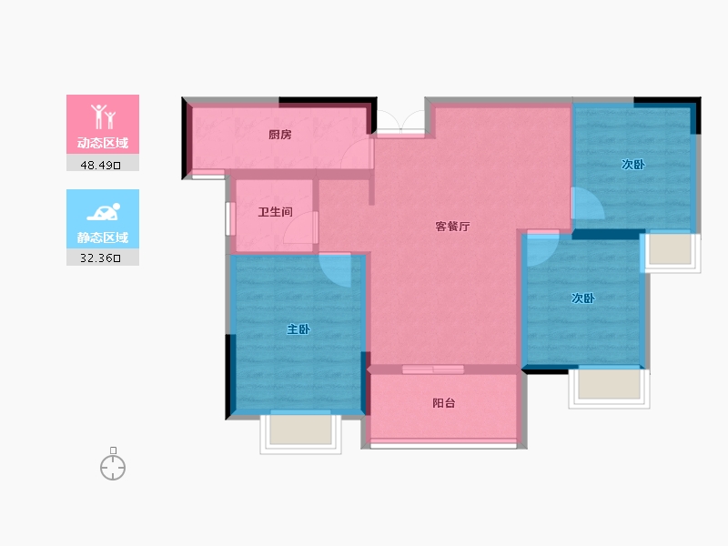 湖北省-宜昌市-丹阳馨居英郡年华二期-71.86-户型库-动静分区