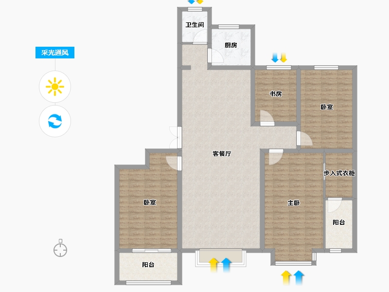 山东省-德州市-华腾御城澜湾-141.60-户型库-采光通风