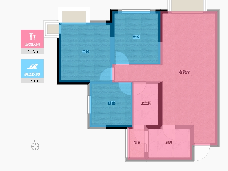 四川省-眉山市-领地蘭台府-62.41-户型库-动静分区