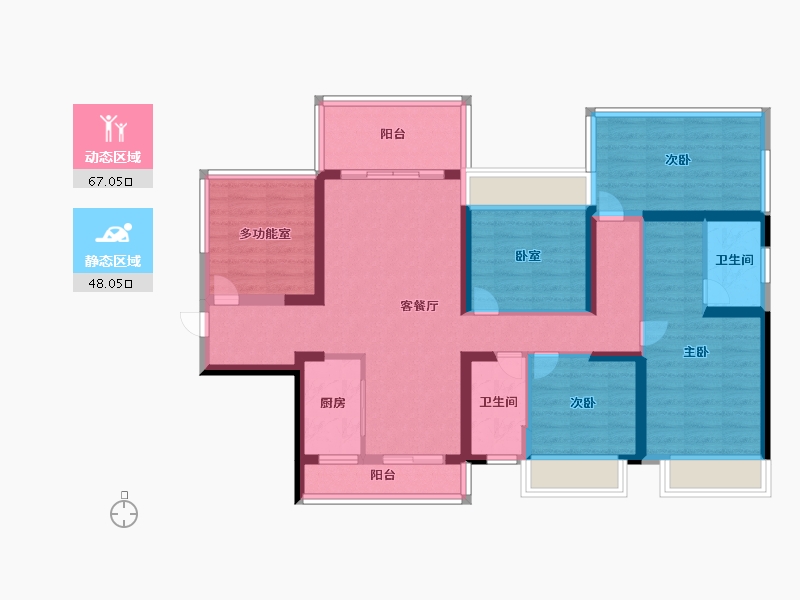 广西壮族自治区-崇左市-南湖三千院-100.80-户型库-动静分区