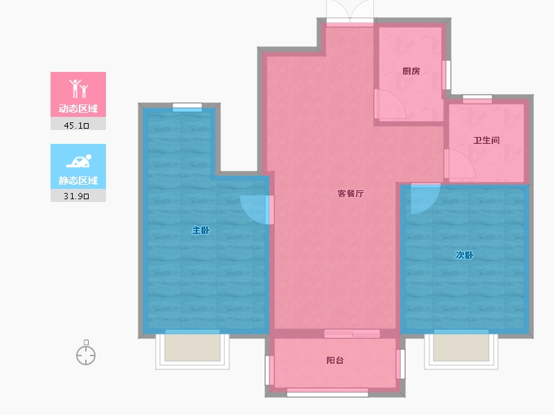 浙江省-嘉兴市-名悦华庭-69.00-户型库-动静分区