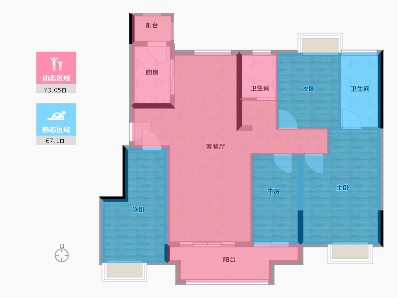 江西省-赣州市-双珑原著-127.00-户型库-动静分区