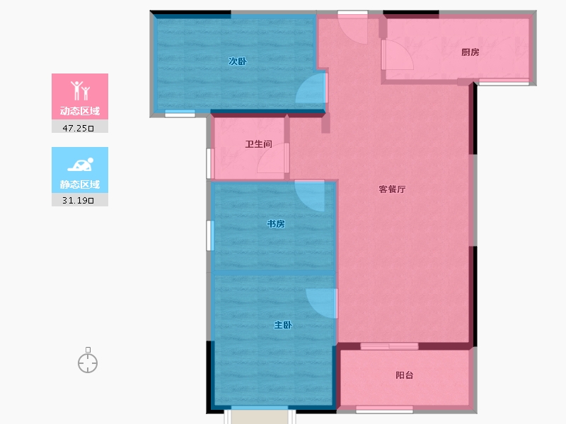 湖北省-宜昌市-中央山水3期-71.34-户型库-动静分区