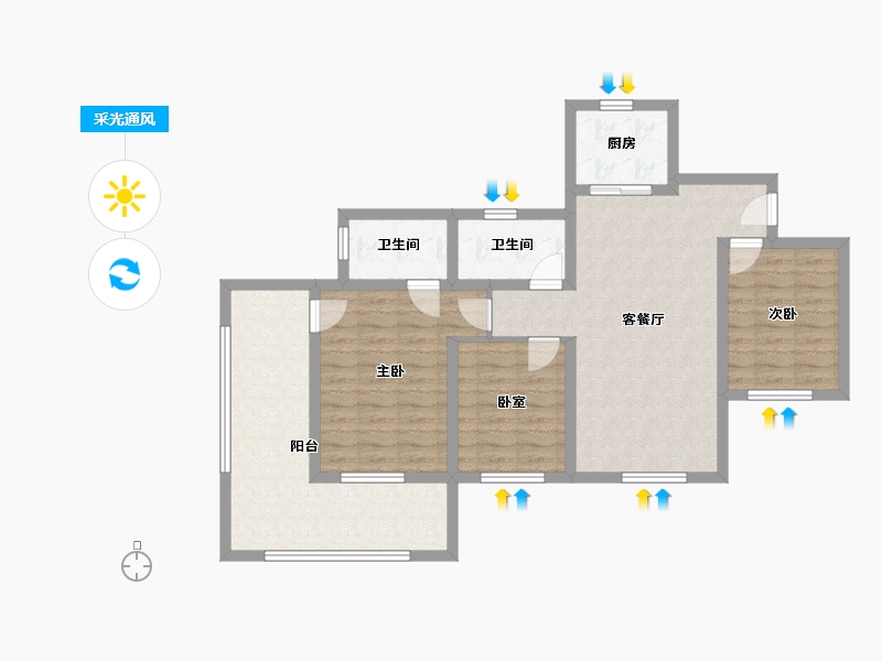 四川省-巴中市-宇忆叠翠-90.92-户型库-采光通风