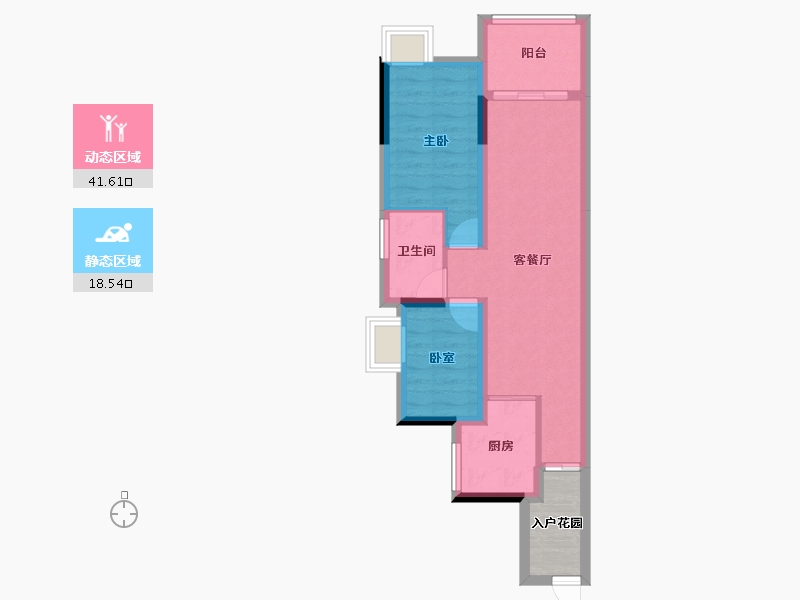 广东省-广州市-华海西福蓝湾-56.80-户型库-动静分区