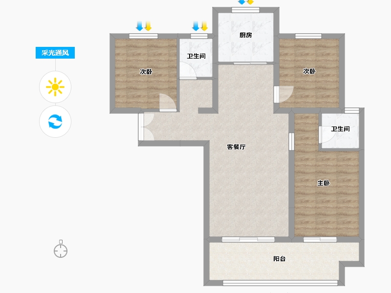 河南省-洛阳市-栖和苑-94.00-户型库-采光通风