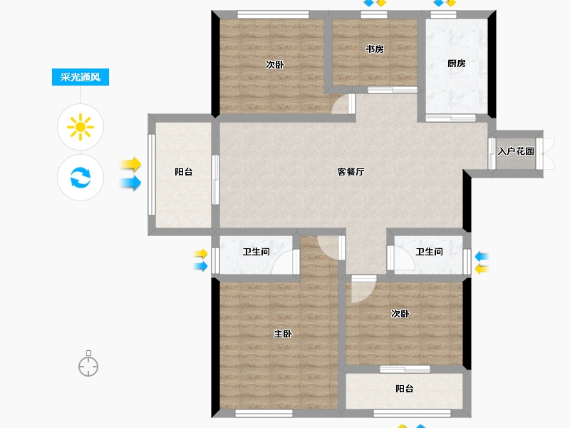 福建省-宁德市-香江公馆-101.42-户型库-采光通风