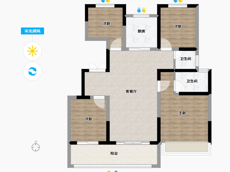 江苏省-徐州市-天虹菁英汇-101.61-户型库-采光通风