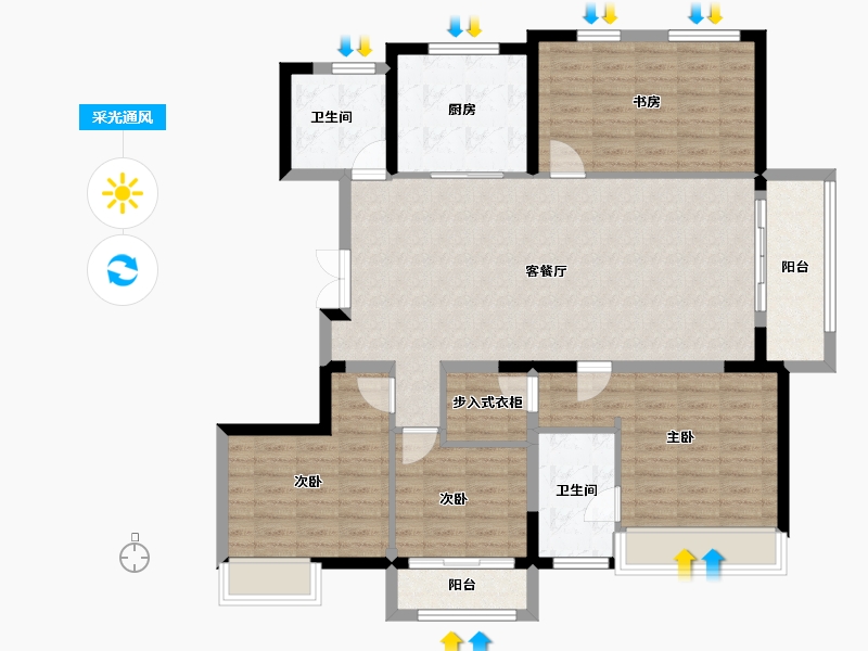 山东省-德州市-红烨一品-119.37-户型库-采光通风