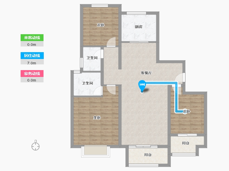 河北省-石家庄市-九福熙悦府-105.87-户型库-动静线