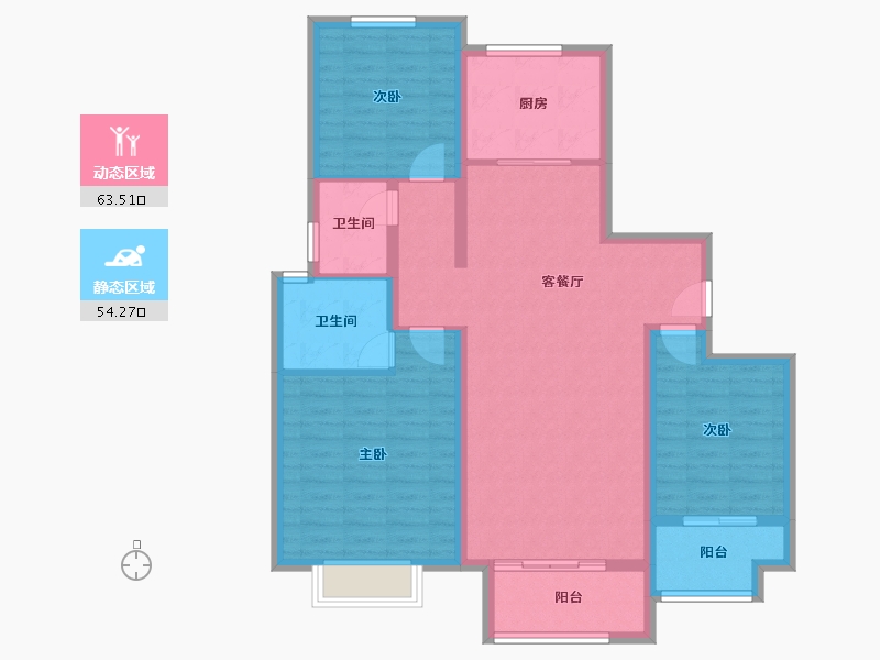 河北省-石家庄市-九福熙悦府-105.87-户型库-动静分区