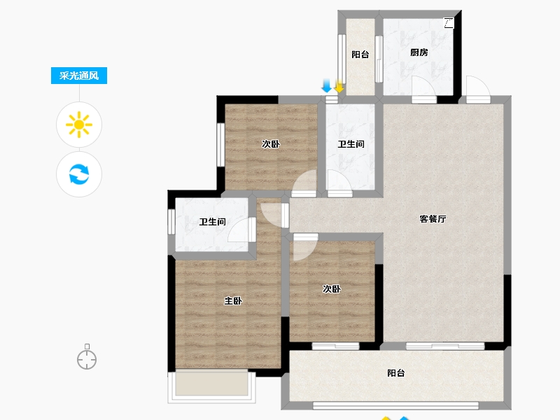 四川省-成都市-棠湖泊林城南郡​-91.21-户型库-采光通风