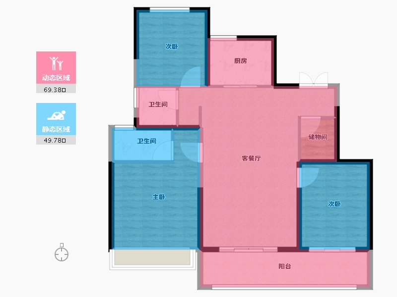 江苏省-徐州市-天虹菁英汇-108.00-户型库-动静分区