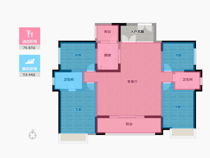 四川省-成都市-棠湖泊林城南郡​-127.21-户型库-动静分区