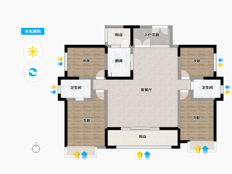 四川省-成都市-棠湖泊林城南郡​-127.21-户型库-采光通风