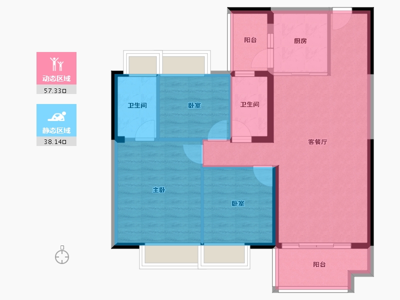 湖南省-郴州市-临武碧桂园-85.94-户型库-动静分区